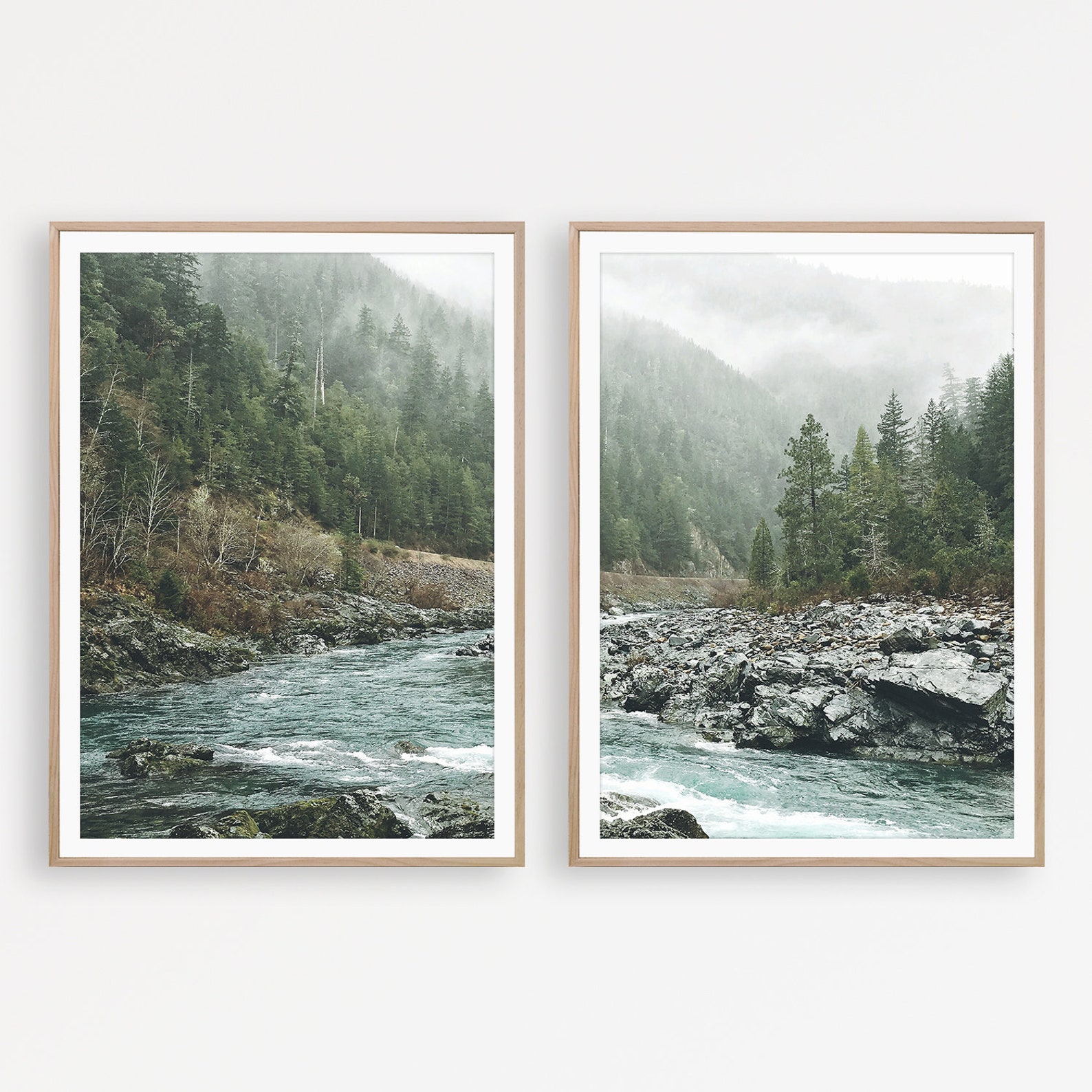 Nature Print Set of 2 Large Prints 2 Piece Wall Art Forest - Etsy