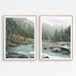 Natur-Druck-Set von 2 große Drucke 2 Stück Wand Kunst Wald Druck Set von 2 Poster Landschaft Fotografie Nordic Decor Berg druckbare Kunst