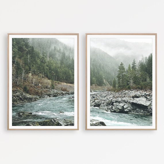 Large Forest Landscape of Photography Nordic Piece of - Nature Prints 2 Poster Wall 2 Print Set Printable 2 Art Art Set Decor Print Etsy Mountain