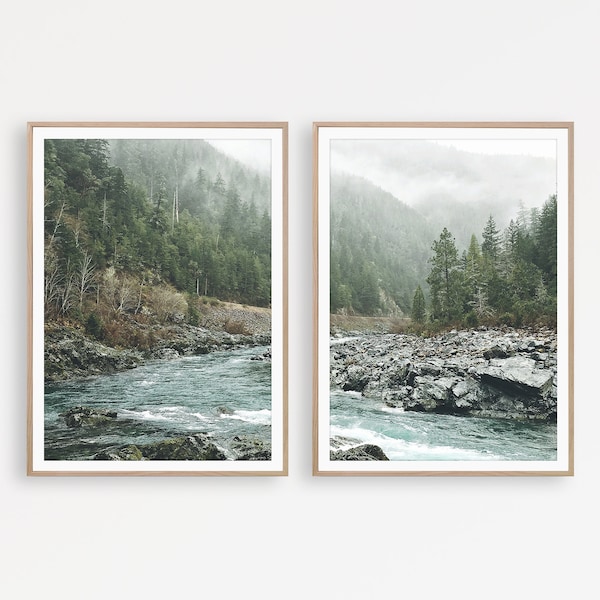 Nature Print Set of 2 Large Prints 2 Piece Wall Art Forest Print Set of 2 Poster Landscape Photography Nordic Decor Mountain Printable Art