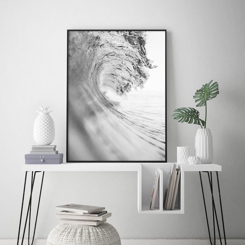 Black and White Beach Print Set of 3 Wall Art Beach | Etsy