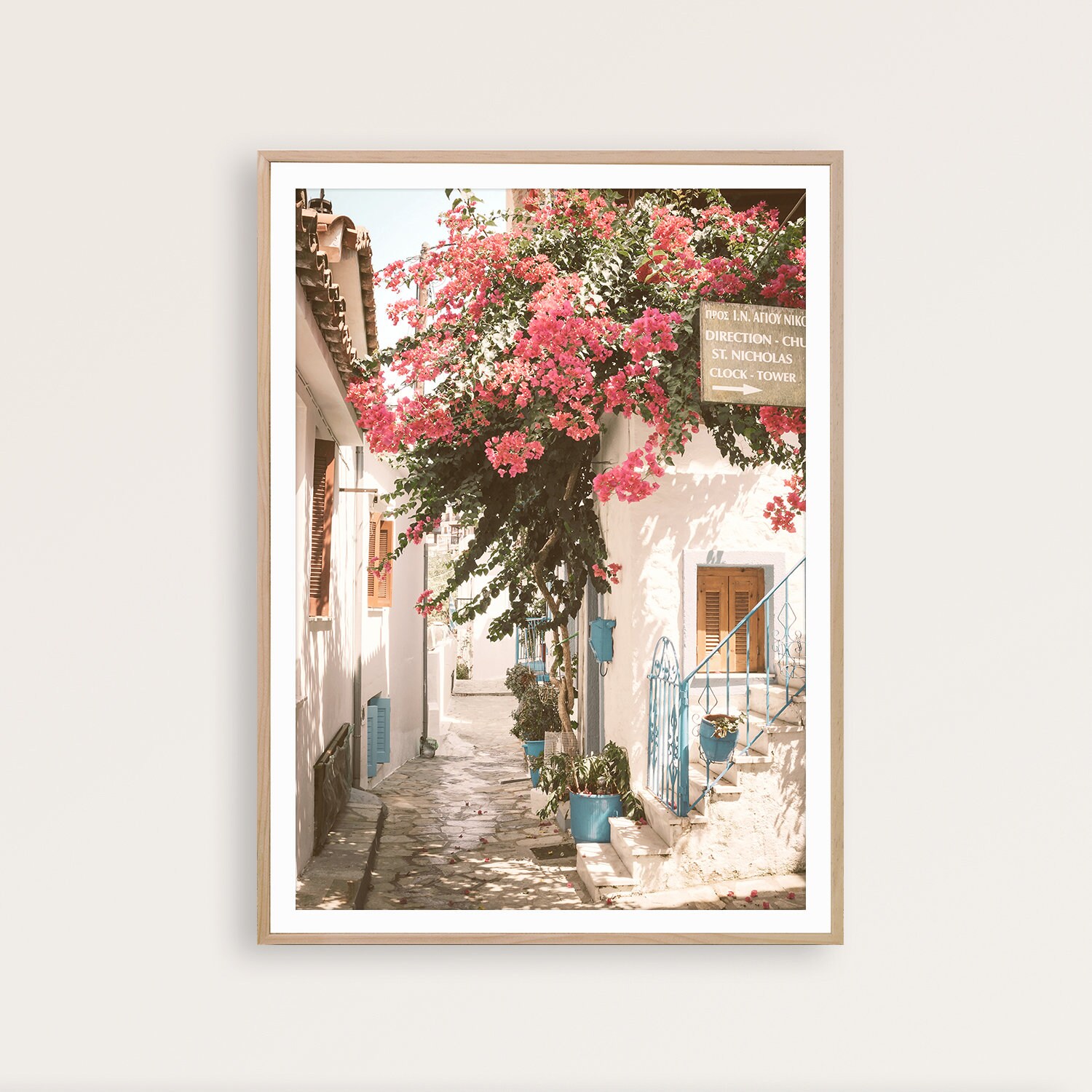 Greece Print Set of 3 Wall Decor Pink Bedroom Decor Greek Art Etsy