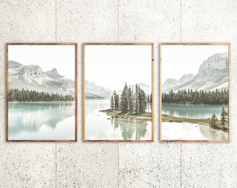 Mountain Print Set of 3 Wall Art Gallery Wall Print Canada Landscape Photography Nature Poster Nordic Wall Decor Scandinavian Art Lake Print