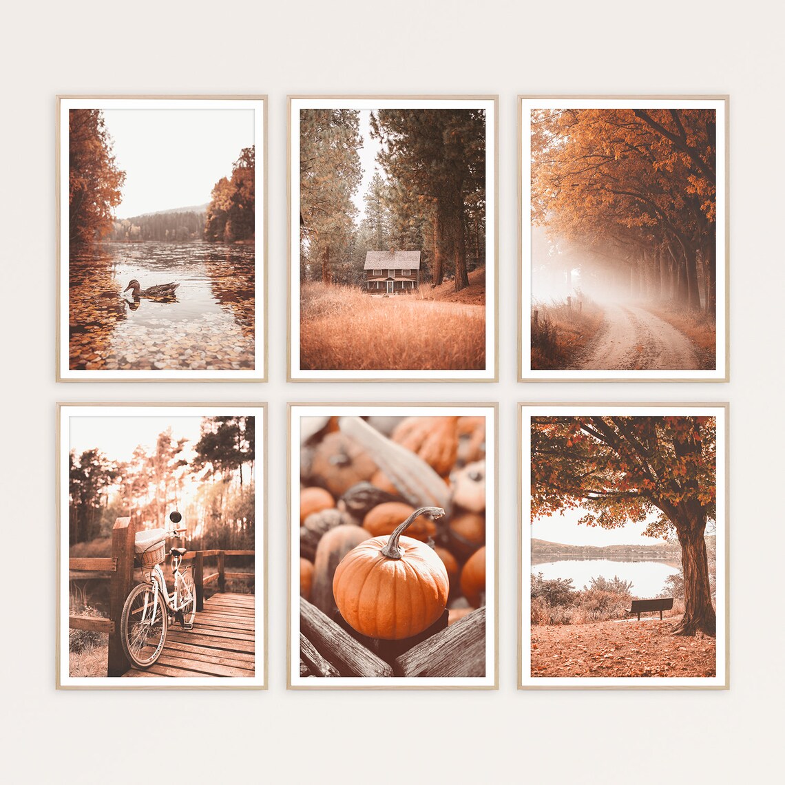 Fall Print Set of 6 Wall Art Autumn Gallery Wall Set Farmhouse Etsy