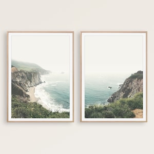 Ocean Print Set de 2 Wall Art Beach Print Mountain Print Coastal Decor Beach Poster Nature Photography Set de 2 impresiones imprimible arte de pared