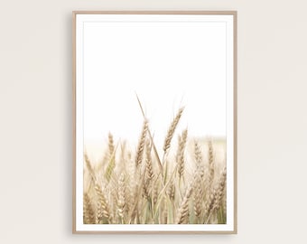 Wheat Grass Farmhouse Print, Rustic Kitchen Wall Art, Farm Country Wall Decor