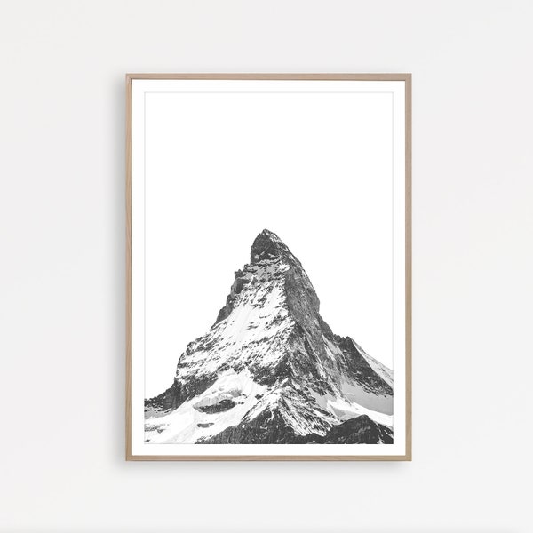 Black and White Mountain Print - Etsy