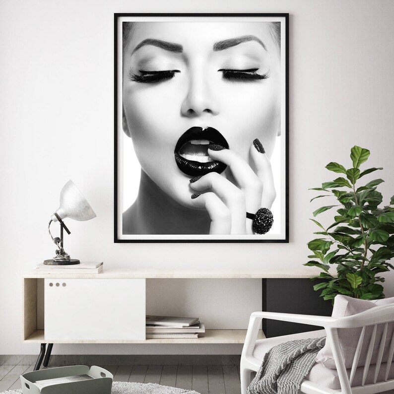 Black and White Fashion Print Makeup Vanity Decor Salon Makeup Etsy UK