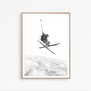 Ski Print Skiing Poster Winter Print Ski Printable Sport Poster Skiing Art Ski Decor Mountain Poster Skier Wall Art