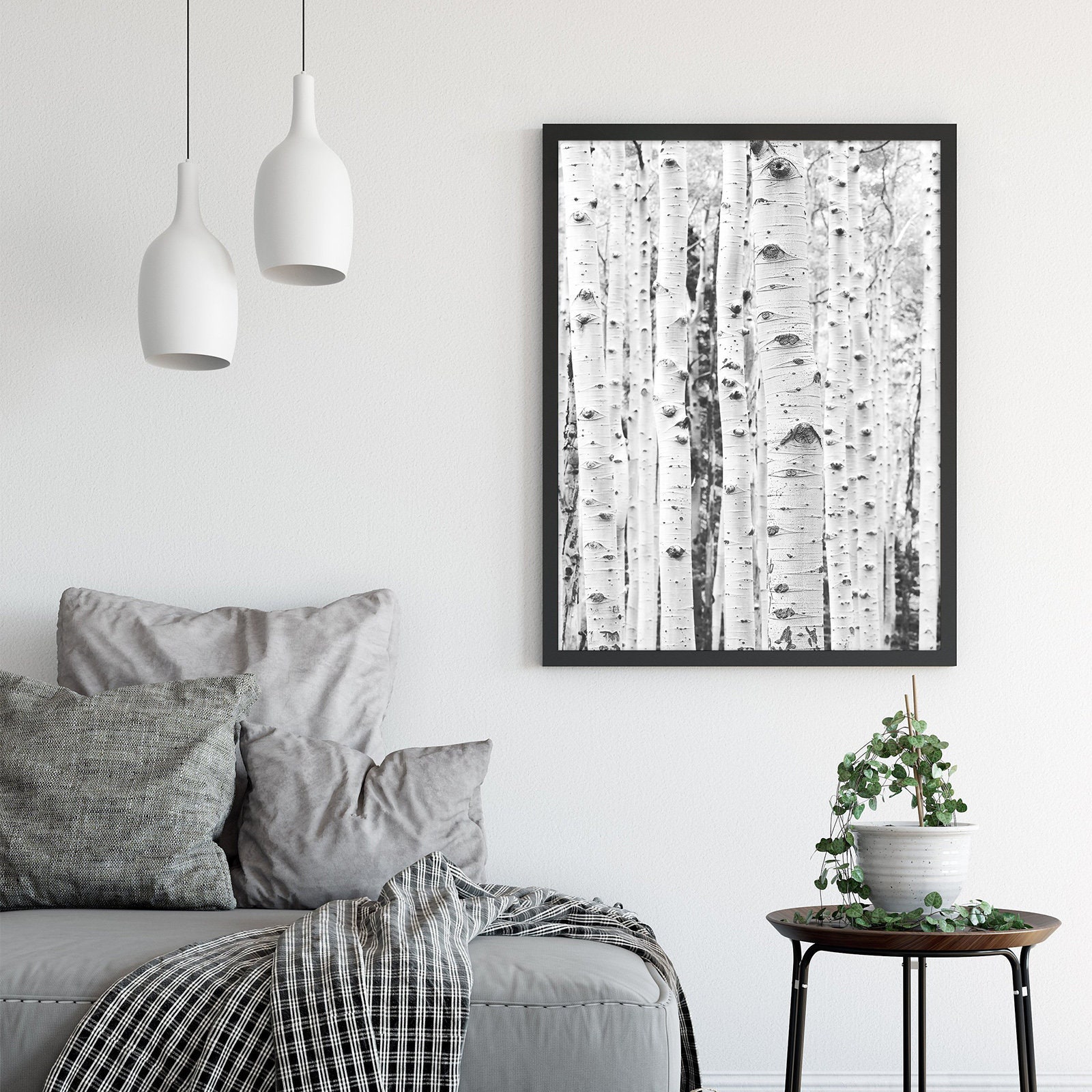 Birch Tree Wall Art Forest Print Scandinavian Wall Art Nordic Etsy