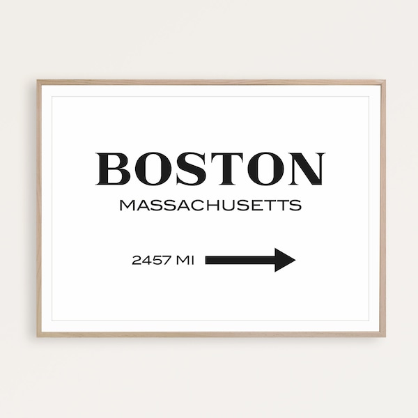 Boston Print Boston Wall Art US City Print Massachusetts Wall Decor Boston Poster Boston Sign Massachusetts Print Printable City Wall Art