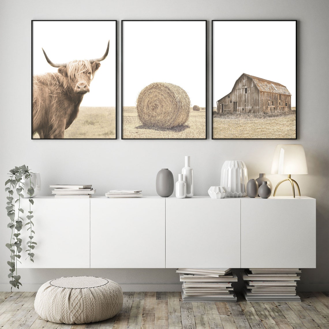 Farmhouse Art Rustic Print Set of 3 Wall Art Farm House Decor Etsy