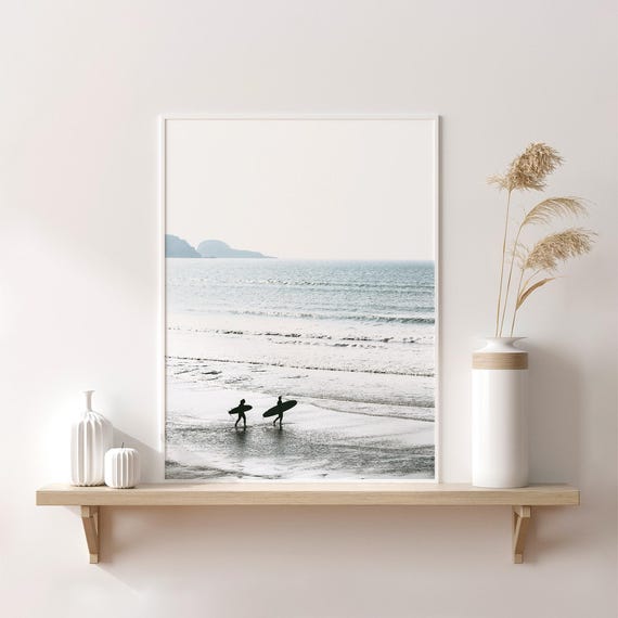 Surfer Print: Surfboard Wall Art, Beach Wall Decor, Surf Poster, Ocean Printable