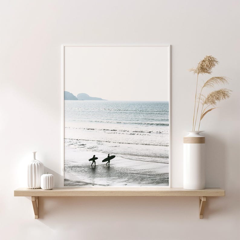 Surfer Print: Surfboard Wall Art, Beach Wall Decor, Surf Poster, Ocean Printable image 1