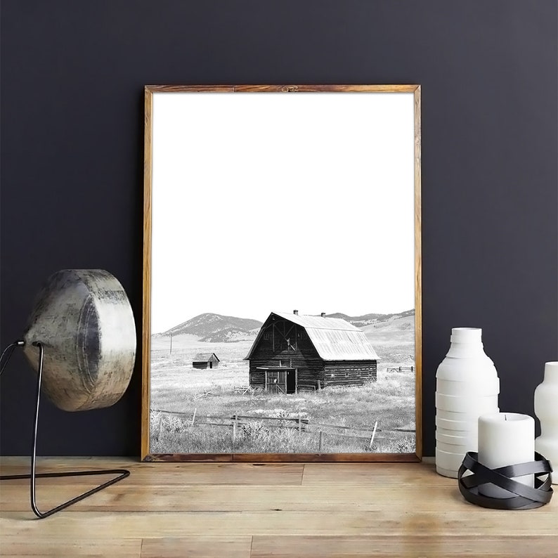 Barn Print Farm Art Modern Farmhouse Print South Western Decor Etsy