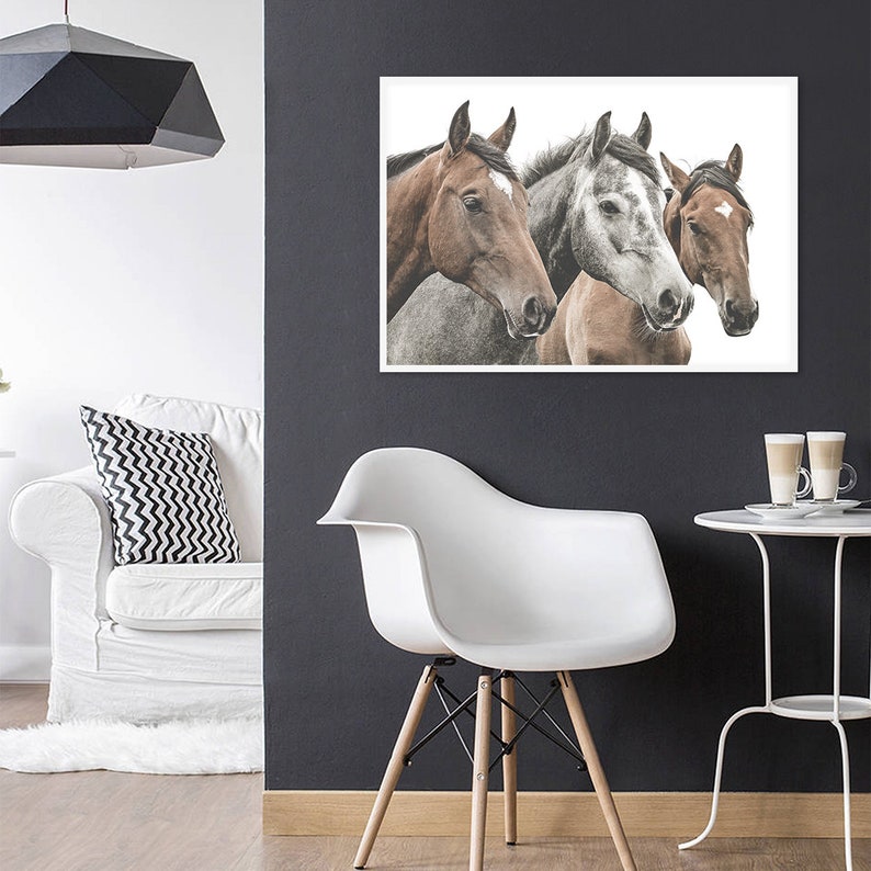 Large Horse Wall Art Print Modern Farmhouse Decor Boho Etsy