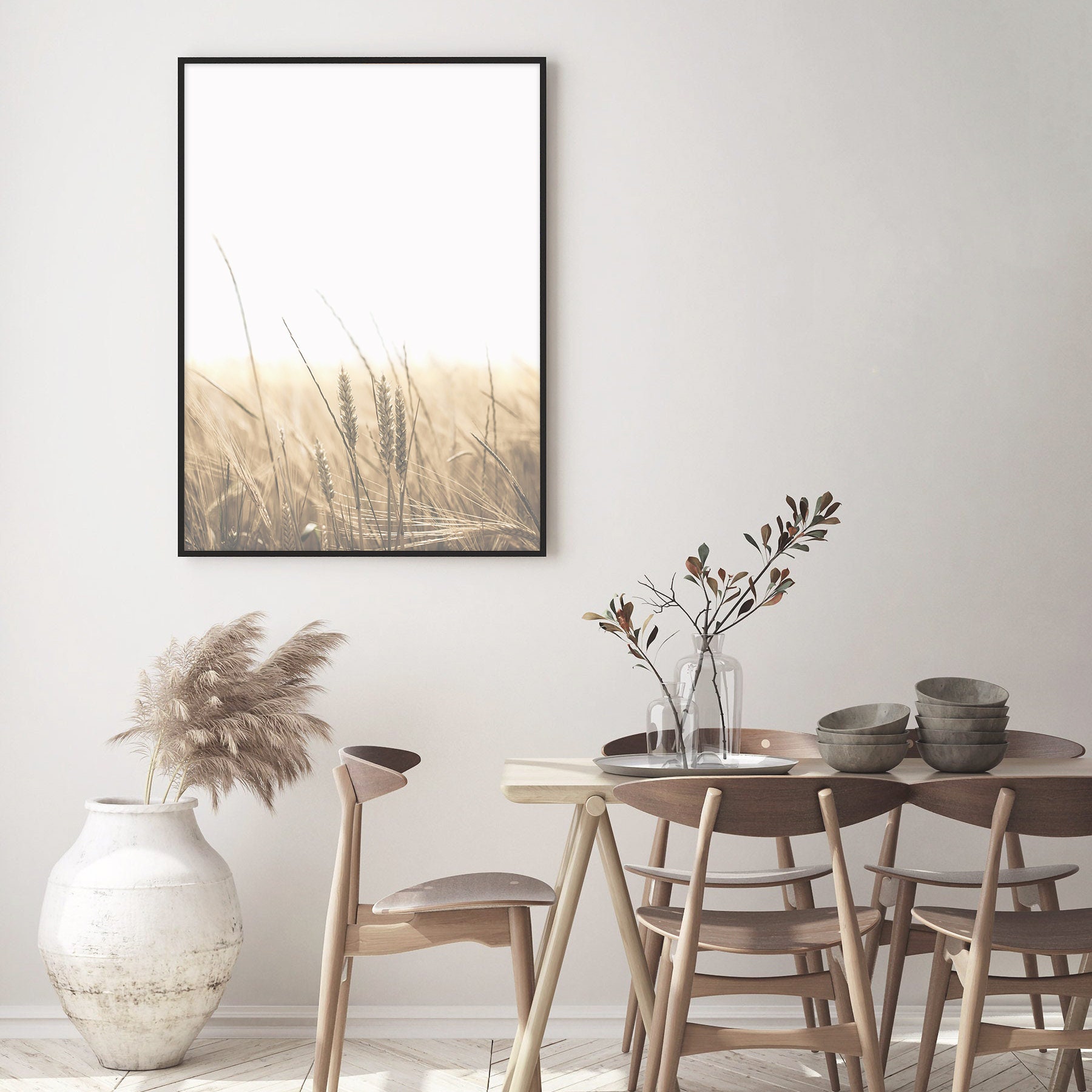 Wheat Grass Print Farm Wall Art Farmhouse Print Rustic Art - Etsy