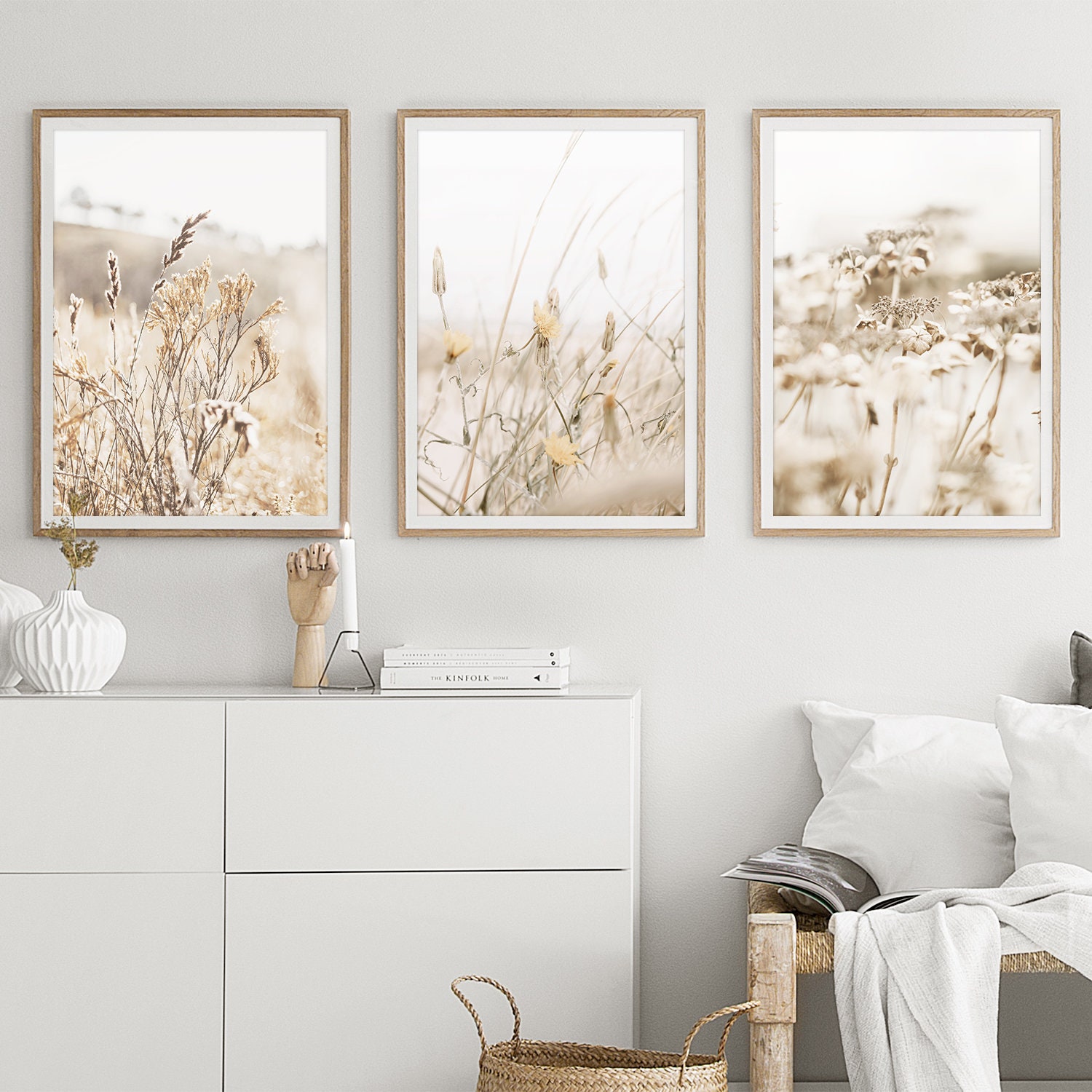 Farmhouse Bedroom Print Set Botanical Print Set of 3 Wall Art Etsy