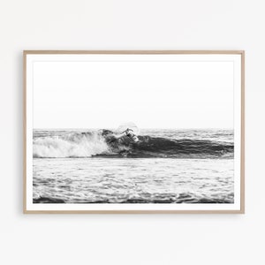 Surf Print Ocean Poster Surf Wall ArtBoard Print Negro y Blanco Ocean Print Surfer Print Surf Decor Coastal Print Ocean Wall Art
