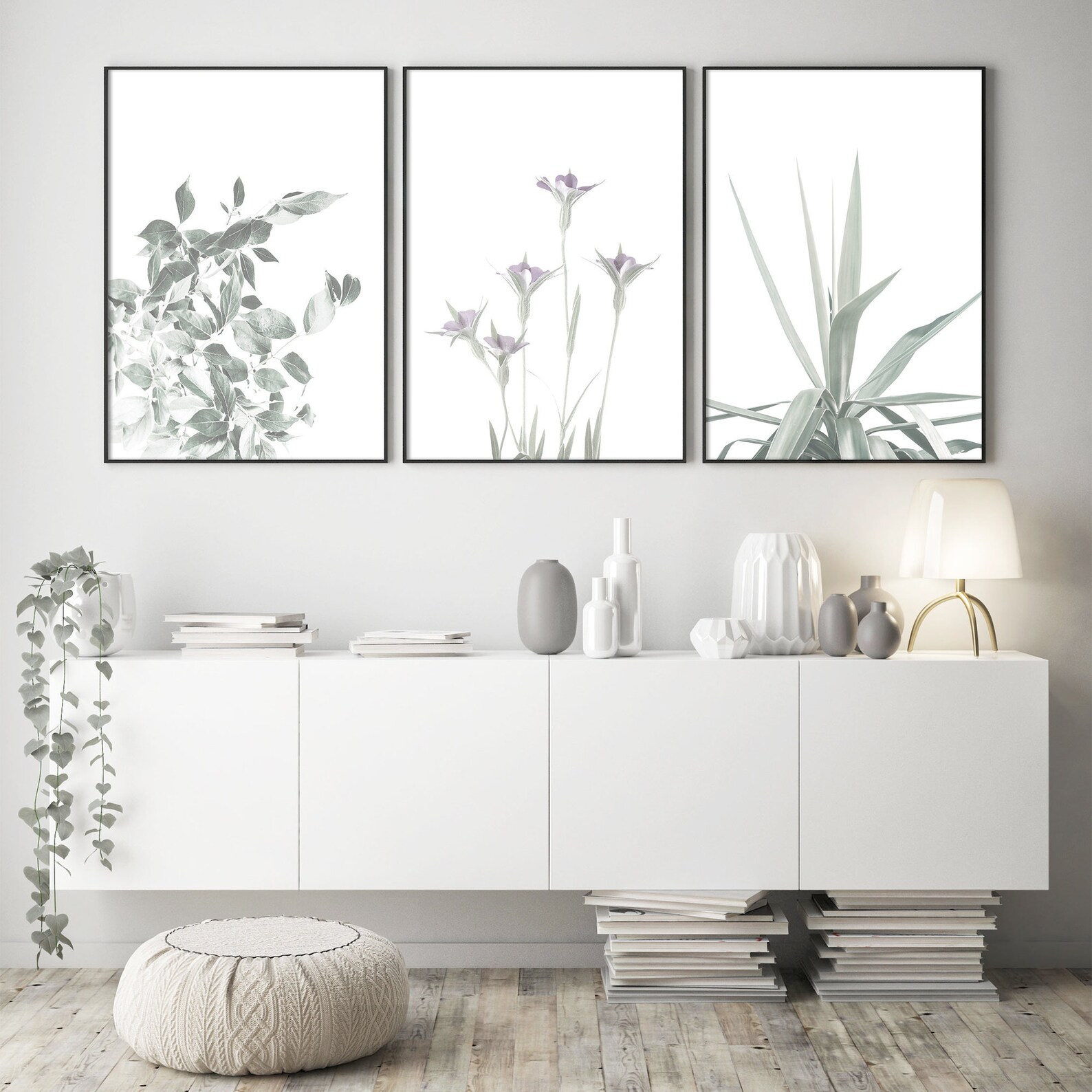 Set of Prints Living Room Wall Art Set of 3 Botanical Prints Etsy