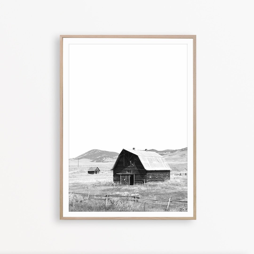 Barn Print Farm Art Modern Farmhouse Print South Western Decor Rustic