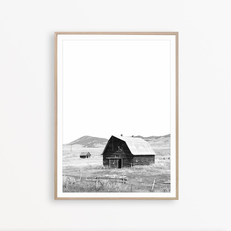 Barn Print Farm Art Modern Farmhouse Print South Western Decor Etsy