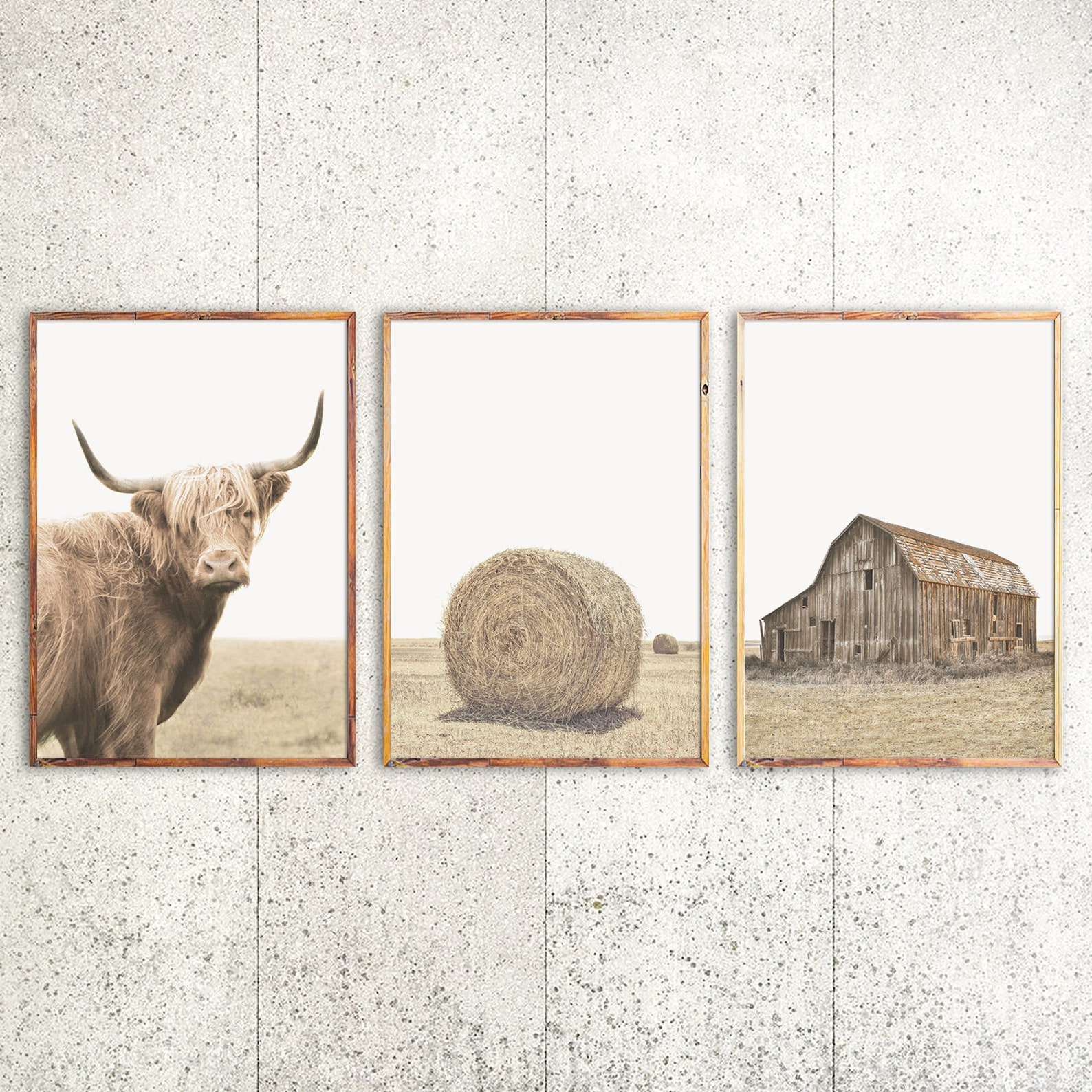 Farmhouse Art Rustic Print Set of 3 Wall Art Farm House Decor Etsy