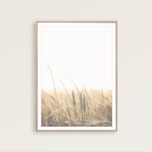 Wheat Grass Field Print, Neutral Farmhouse Decor, Country Rustic Wall Art Printable