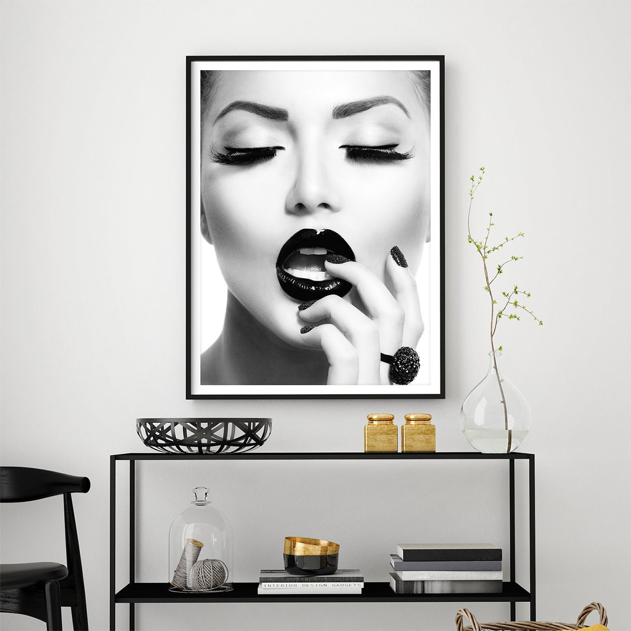 Black and White Fashion Print Makeup Vanity Decor Salon Makeup - Etsy UK