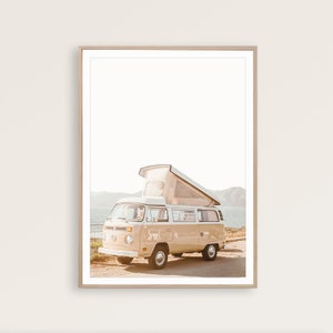 Camper Van Print Reise Poster VW Bus Druck Boho Wand Kunst Retro Van Poster Surf Dekor VW Camper Dekor California Beach druckbare Kunst