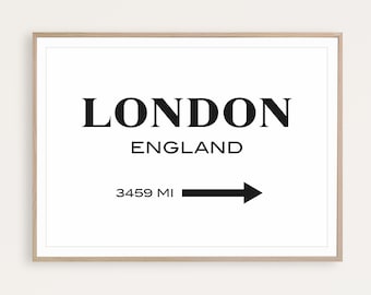 Lámina de Londres, Inglaterra; Arte mural de la ciudad; Póster de Londres; Descarga digital imprimible