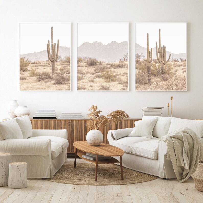 Set of 3 Boho Prints Desert Wall Art Four Peaks Arizona Print Etsy