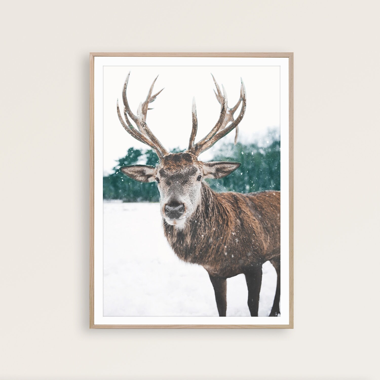 Winter Decor Gallery Wall Set of 6 Christmas Prints Deer Print Reindeer ...