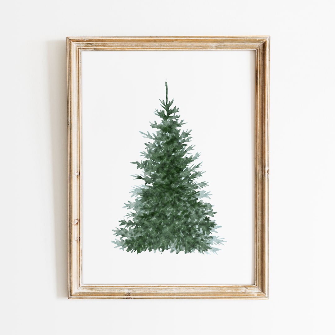 Christmas Tree Print Holiday Decor Vintage Christmas Tree Picture ...