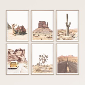 Southwestern Decor Boho-Galeriewand 6er-Set Drucke Reiseplakat Arizona-Wüste Druck Boho-Dekor 6-teilige Wandkunst druckbare Kaktuskunst