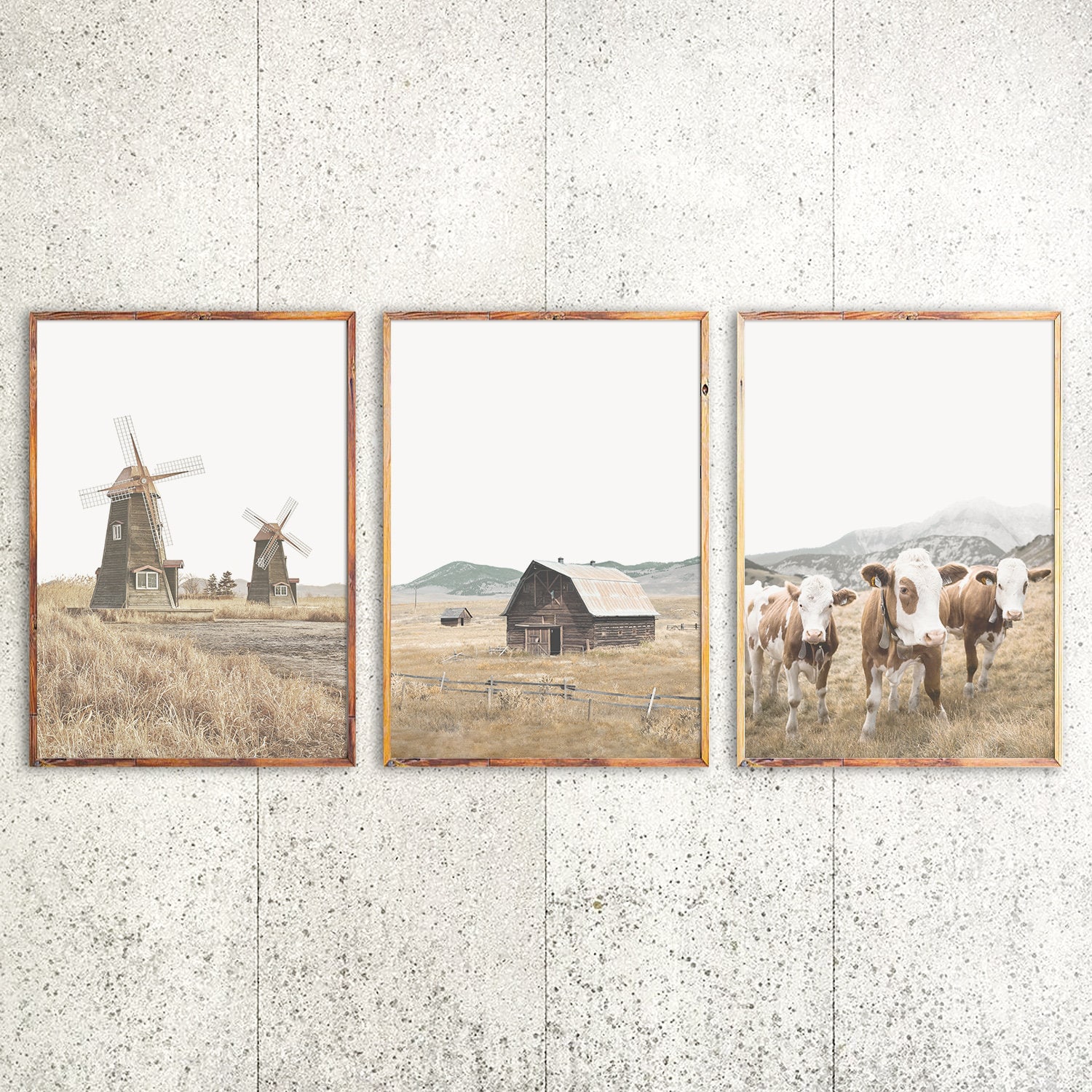 Farmhouse Print Farm Decor for Home Decor Boho Wall Art Set of Etsy