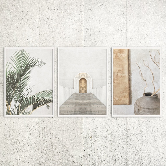 Neutral Beige Wall Art Set: Minimalist Boho Prints, Digital Download