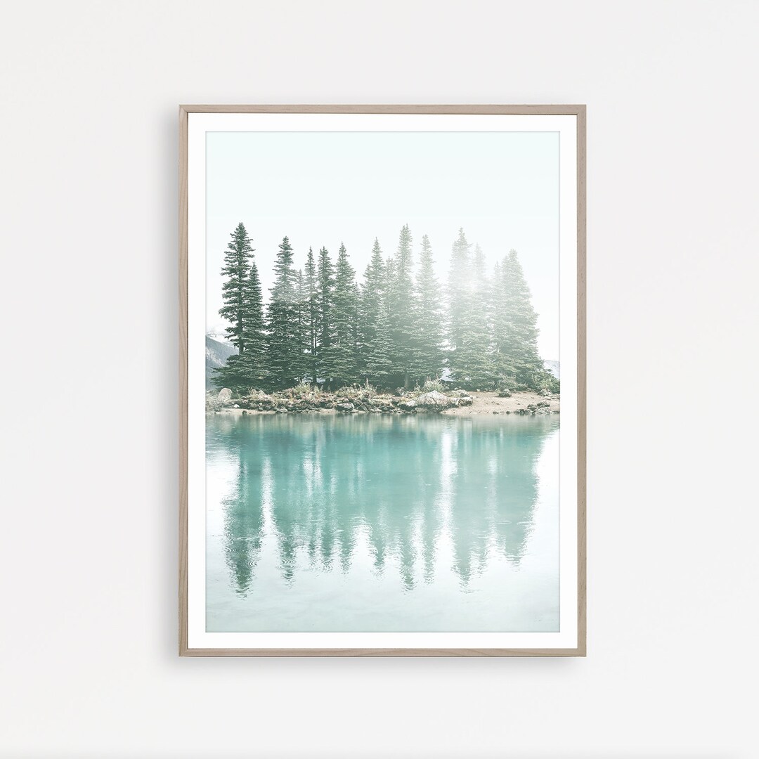 Lake and Pine Forest Art Print, Nordic Landscape Photography ...