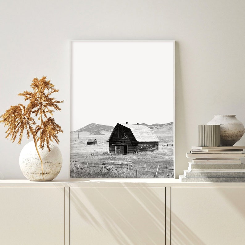 Barn Print Farm Art Modern Farmhouse Print South Western Decor Etsy