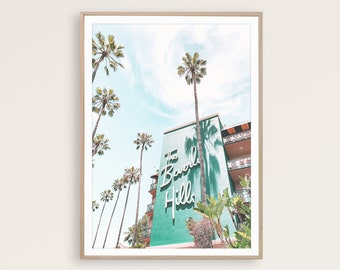 Beverly Hills Hotel Los Angeles Print Hollywood Poster Boho Beach Print California Poster Palm Print California Wall Art