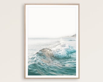 Coastal Wave Print, Ocean Photography, Surf Decor, Beach Wall Art Printable