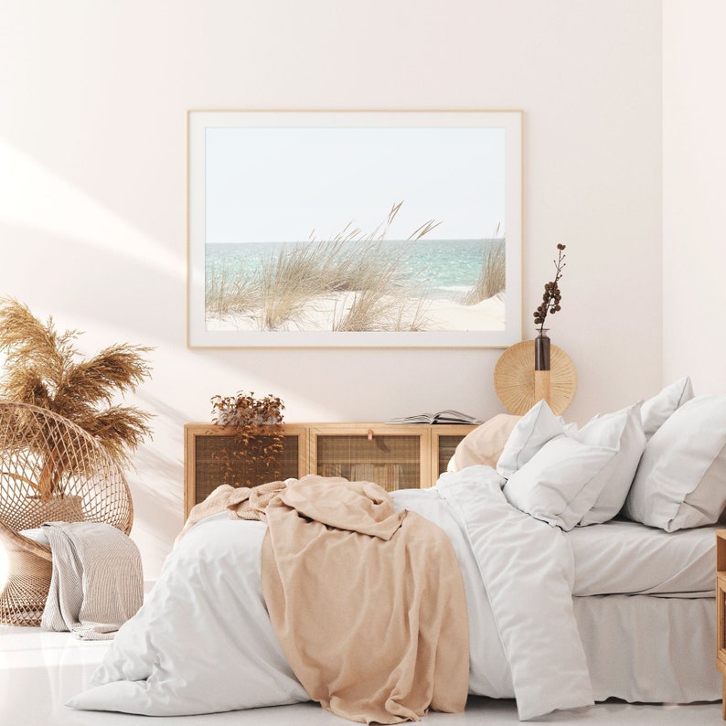 Coastal Beach Photography Print: Pastel Boho Decor, Ocean Landscape Wall Art image 3