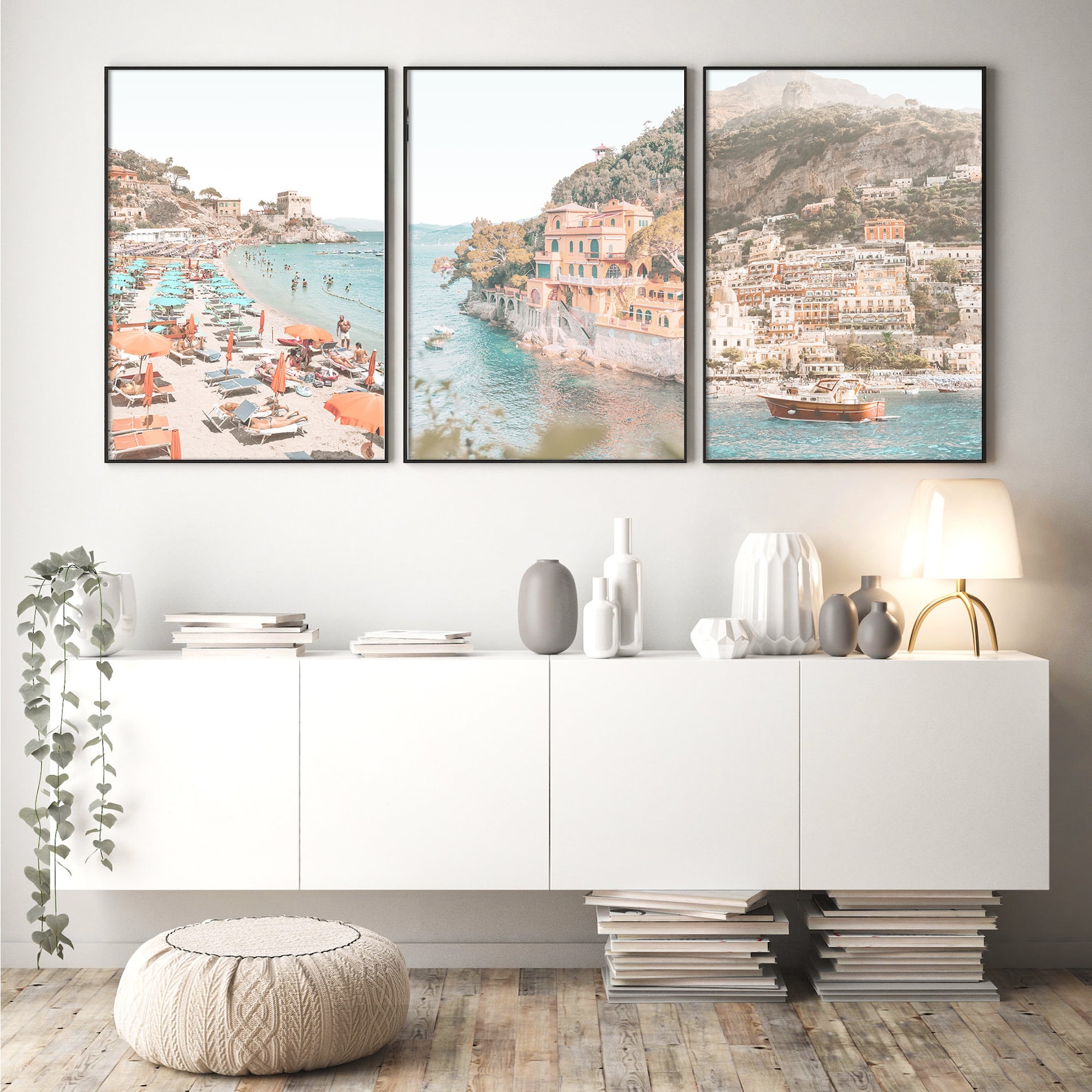 Italian Riviera Prints Beach Art Pastel Decor Set of 3 Prints - Etsy
