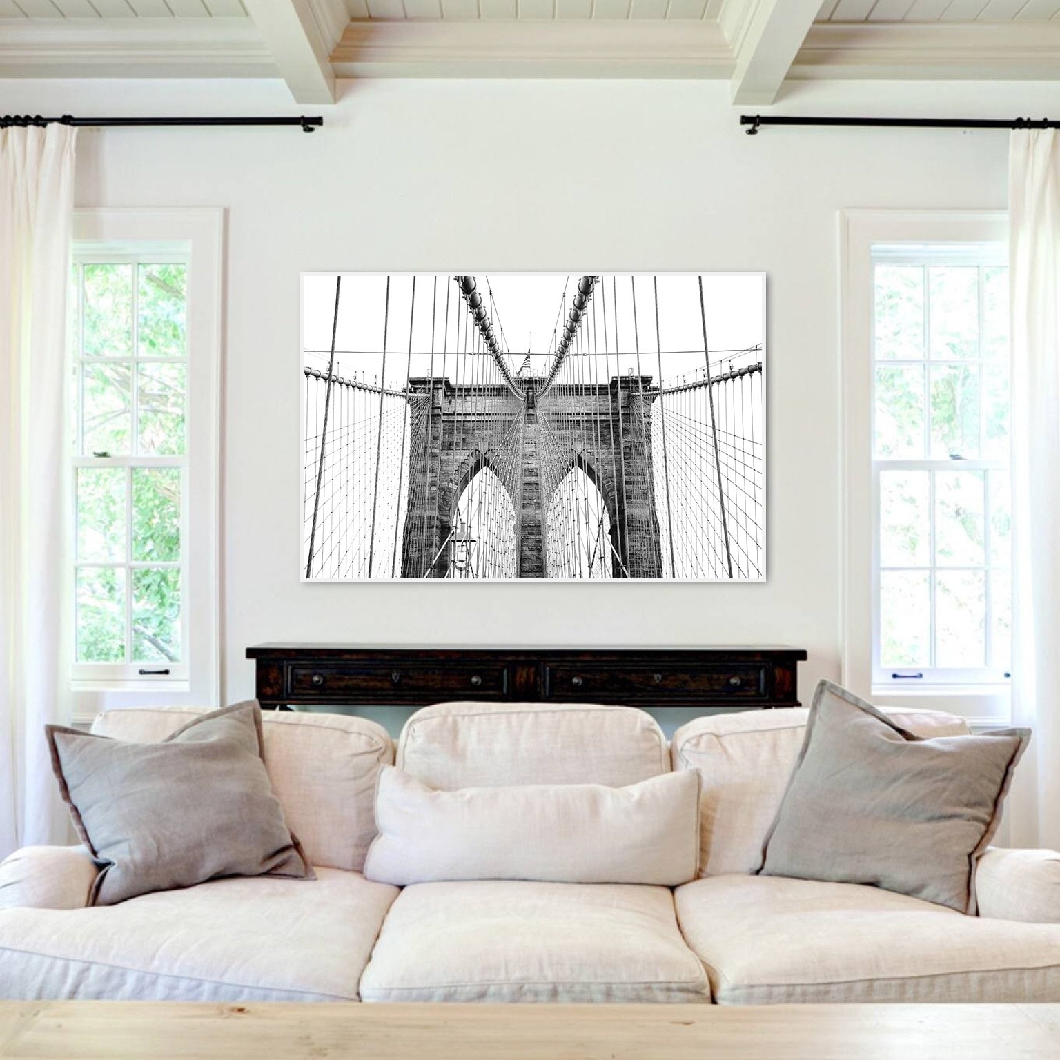 Brooklyn Bridge Print Black and White Photography New York | Etsy