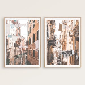 Venecia impresión Italia pared arte lavandería de la decoración cartel de la lavandería Europa impresión conjunto de 2 gran pared arte Venecia cartel Italia fotografía impresiones