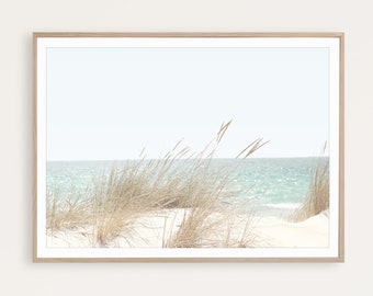 Coastal Beach Photography Print: Pastel Boho Decor, Ocean Landscape Wall Art