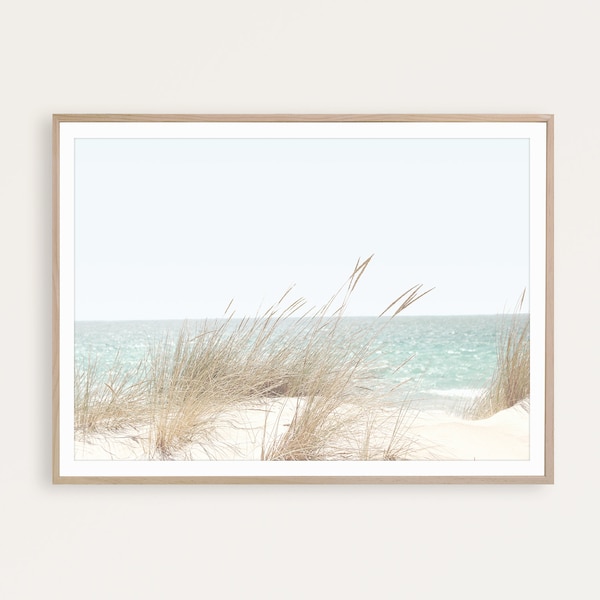 Coastal Beach Photography Print: Pastel Boho Decor, Ocean Landscape Wall Art