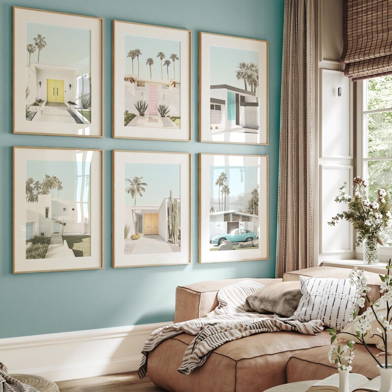 Palm Springs Prints: Boho Wall Art, Pastel Gallery Wall Print Set of 6, Tropical Wall Decor image 5