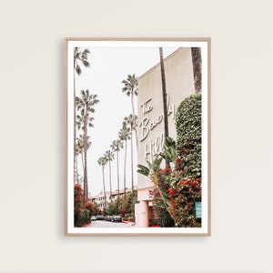 The Beverly Hills Hotel Poster Los Angeles Print Boho Decor Hollywood Poster Los Angeles Wall Art Beverly Hills Art Los Angeles Photography