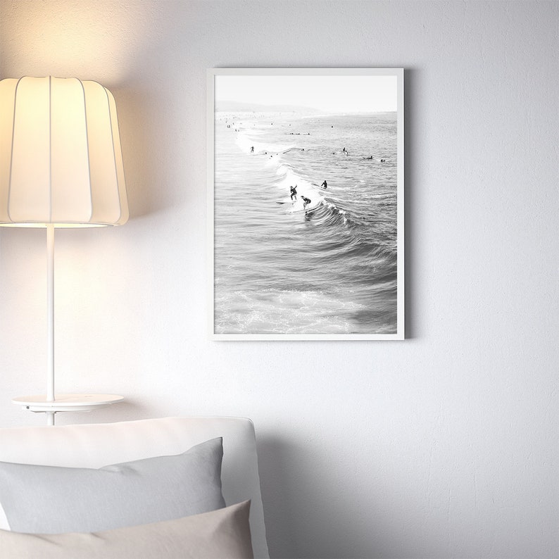 Black and White Beach Print Set of 3 Wall Art Beach Etsy